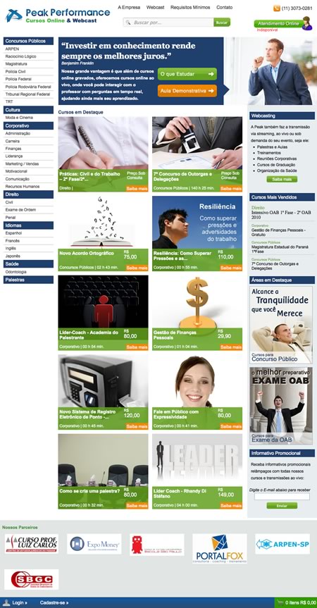 Desenvolvimento do site Peak Performance Desenvolvimento do site Peak Performance